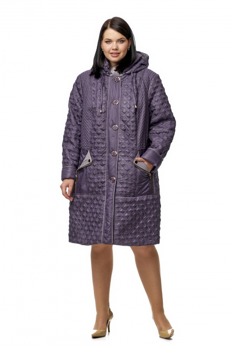 Женское пальто из текстиля с капюшоном 8009958