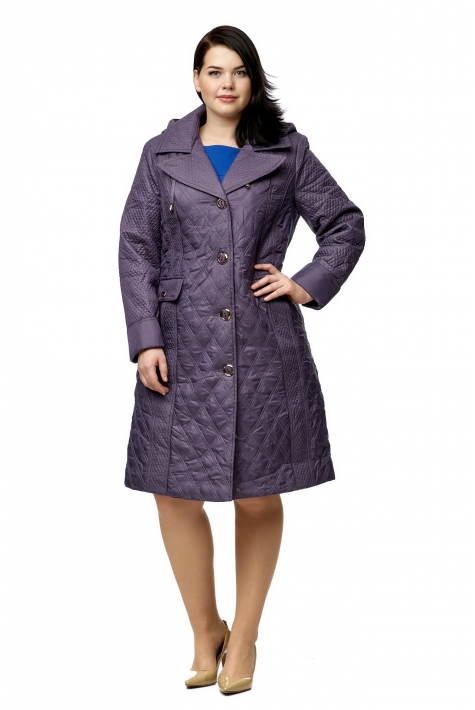 Женское пальто из текстиля с капюшоном 8010034