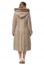 Женское пальто из текстиля с капюшоном, отделка песец 8012226-3