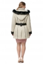 Женское пальто из текстиля с капюшоном, отделка песец 8012235-3
