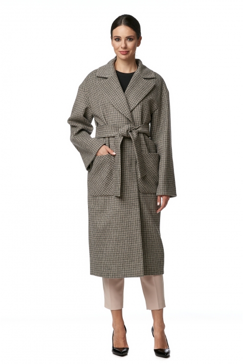 Женское пальто из текстиля с воротником 8013421