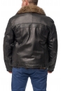 Мужская кожаная куртка из натуральной кожи на меху с воротником, отделка енот 8014371-3