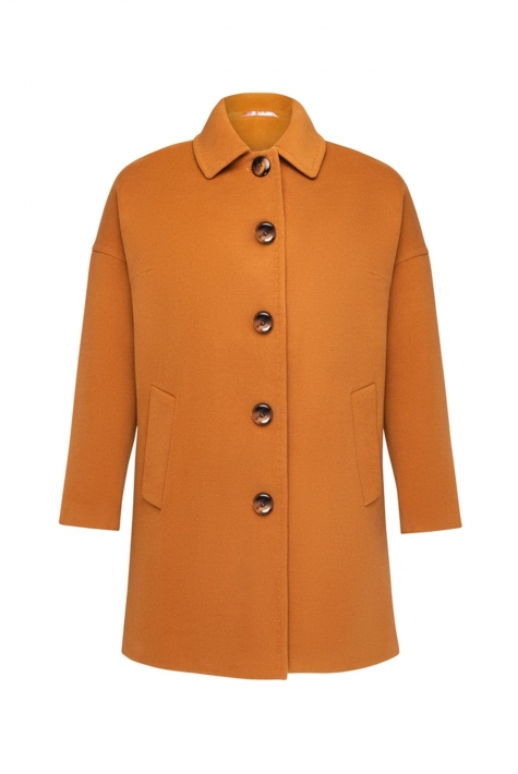 Женское пальто из текстиля с воротником 8015873
