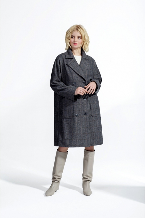 Женское пальто из текстиля с воротником 8015877