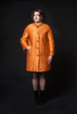 Женское пальто из текстиля с воротником 8015970