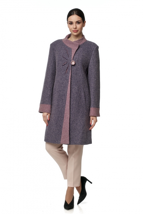 Женское пальто из текстиля с воротником 8016033