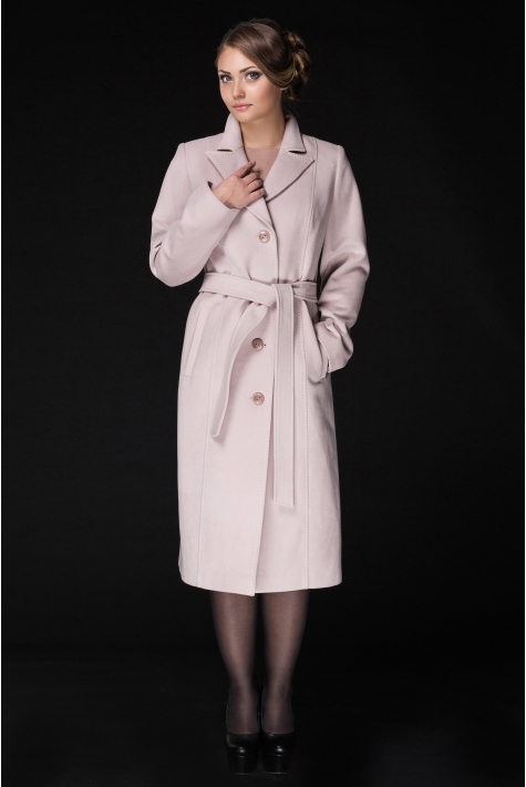 Женское пальто из текстиля с воротником 8022048