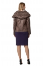 Женская кожаная куртка из эко-кожи с капюшоном, отделка искусственный мех 8023635-3